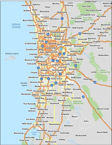 MAP of Perth Western Australia