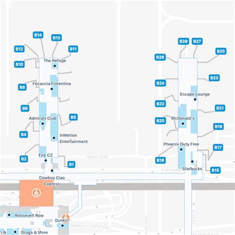 MAP Map of Phoenix Airport Terminal 4