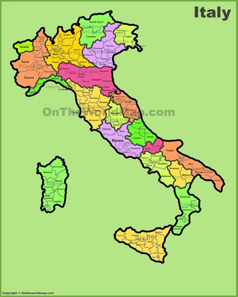 MAP Map of Provinces of Italy
