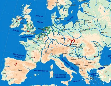 MAP Map Of Rivers In Europe