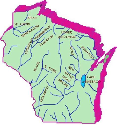 MAP Map Of Rivers In Wisconsin