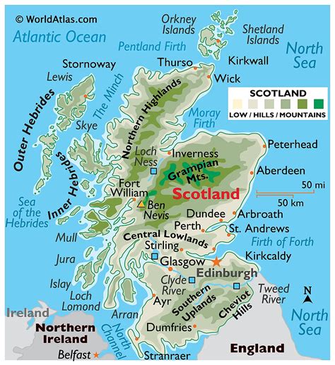 Map of Scotland and Ireland