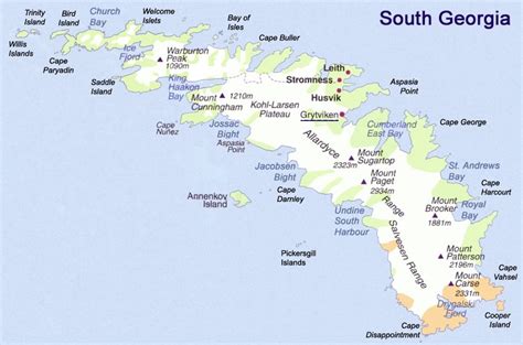 Key principles of MAP Map Of South Georgia Island