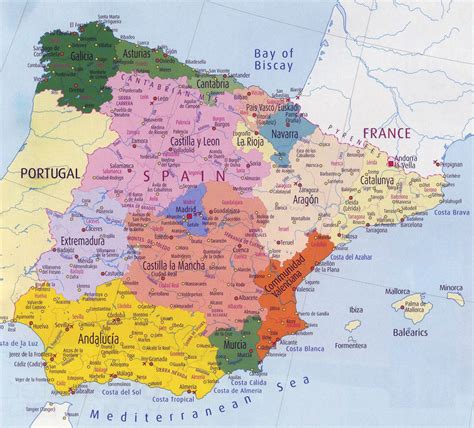 MAP Map Of Spain With Cities
