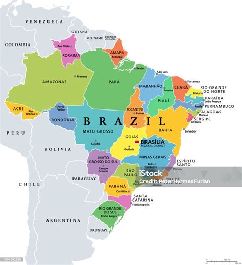 MAP Map of States of Brazil