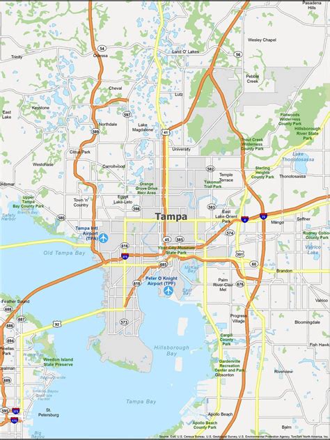 MAP Map of Tampa Bay Florida