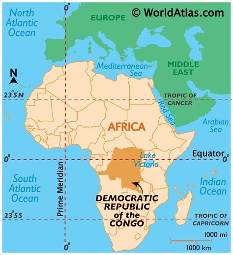 Key Principles of MAP Map of The Congo in Africa