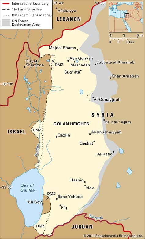 MAP Map of The Golan Heights