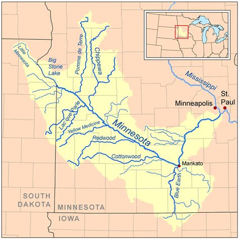Map of the Minnesota River