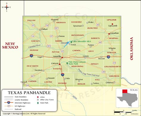 MAP Map Of The Panhandle Of Texas