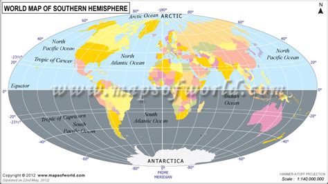 MAP Map of the Southern Hemisphere
