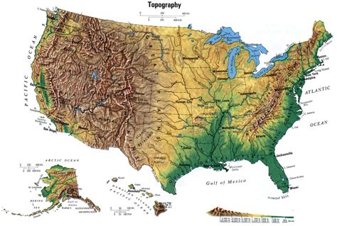 Map of The United States Topographic