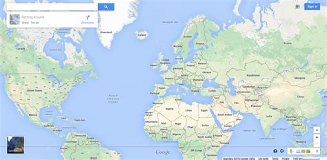 Map of the world with Google logo