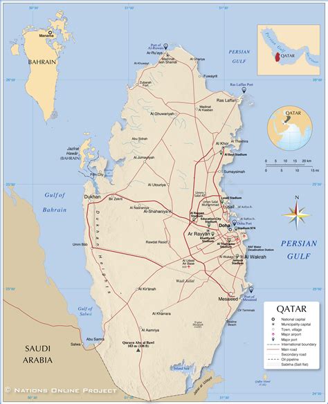 MAP Map of the World Qatar
