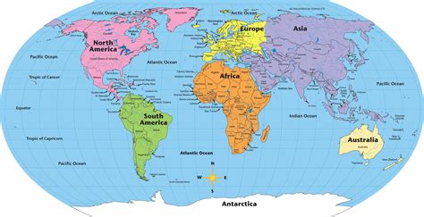 Key principles of MAP Map Of The World With Labels