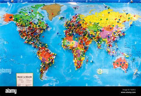 World Map with Push Pins