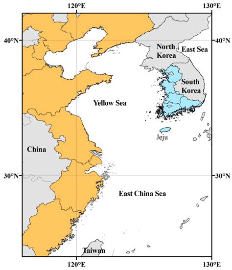 MAP Map of The Yellow Sea