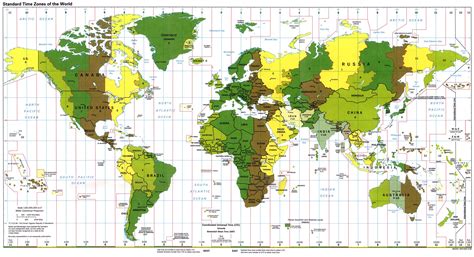 Map Of Time Zones World
