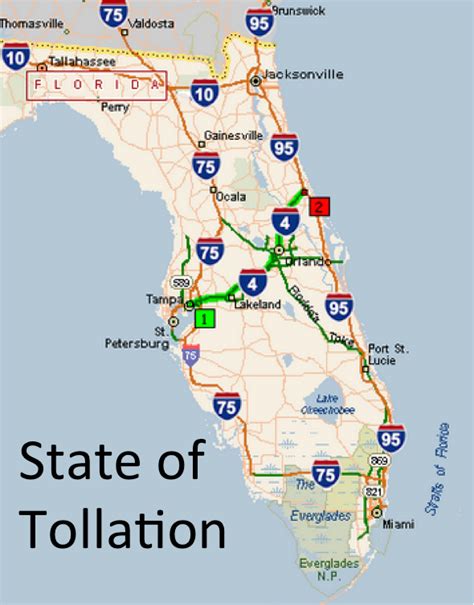 MAP Map of Toll Roads in Florida