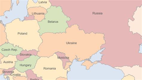 MAP Map of Ukraine And Surrounding Countries