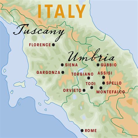 MAP Map of Umbria in Italy