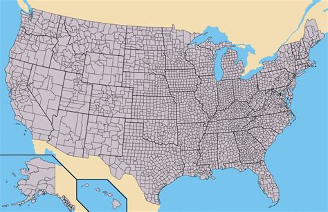 Map of the US by county
