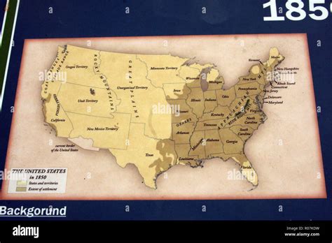 Key Principles of MAP Map of USA in 1850