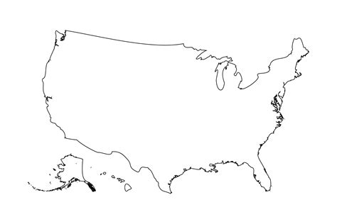 USA States Map Outline
