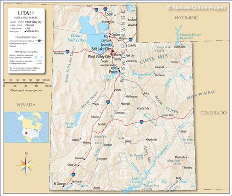 MAP Map of Utah in USA