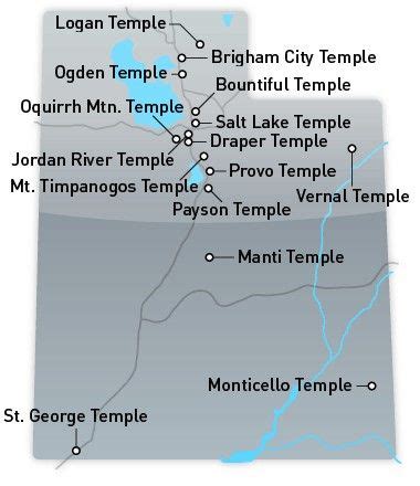 Map of Utah LDS Temples
