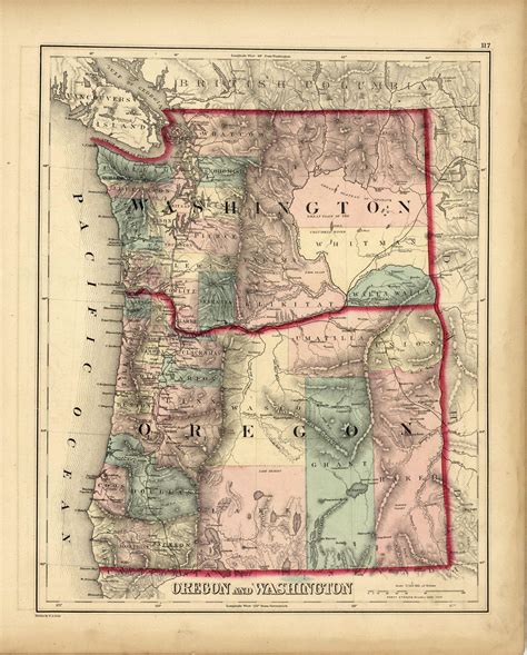 MAP Map Of Washington And Oregon