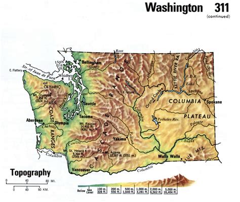 Washington State Mountains Map