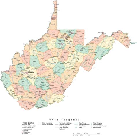 MAP Map Of West Virginia Cities