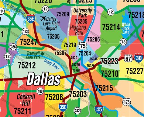 Map of Zip Codes in Dallas Texas