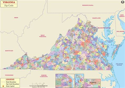 Map of Zip Codes Virginia