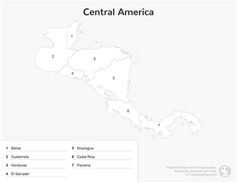 MAP Map Quiz For Central America