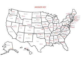 MAP Map With States And Capitals Printable