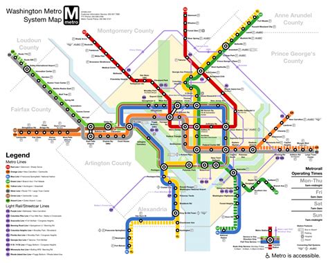 Metro Map With Streets DC