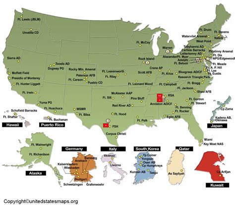 Military Bases Map of United States