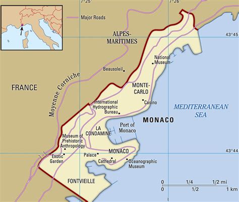 MAP Monaco On Map Of Europe