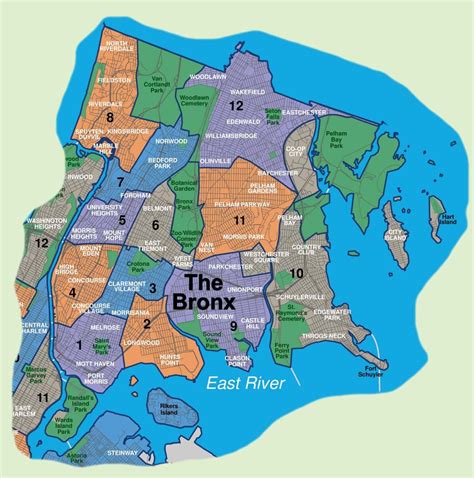 MAP Neighborhoods In The Bronx Map