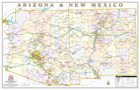 An image of a map of New Mexico and Arizona