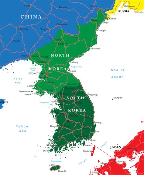 North and South Korea Map