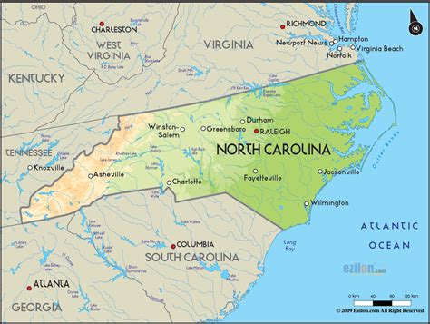 MAP North Carolina United States Map