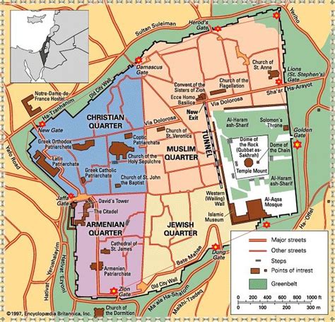 MAP Old City Of Jerusalem Map