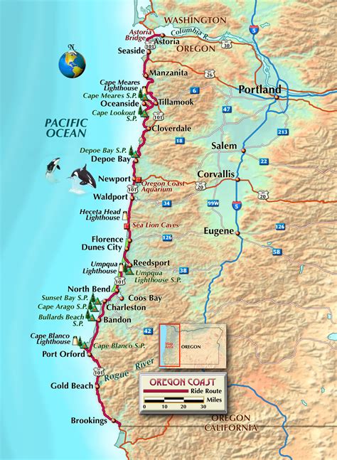 MAP Oregon Coast Map Of Cities