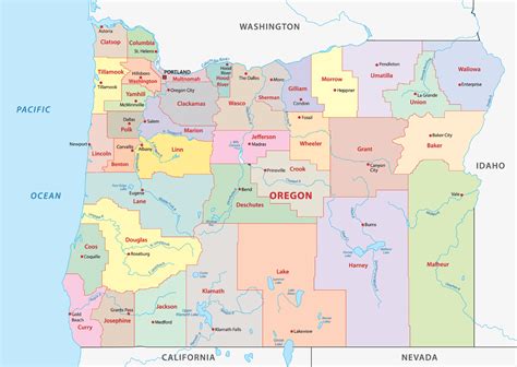 Oregon Counties Map