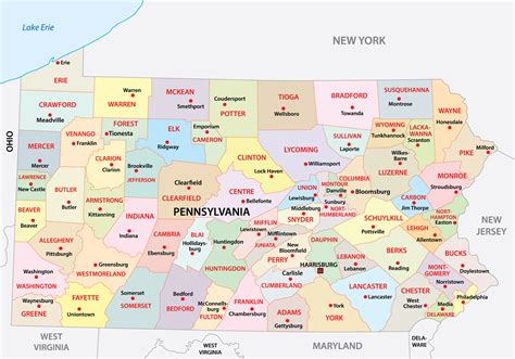 MAP Pa County Map With Towns