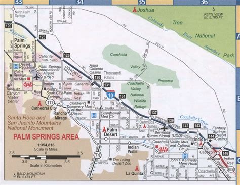 Palm Springs Map of Area