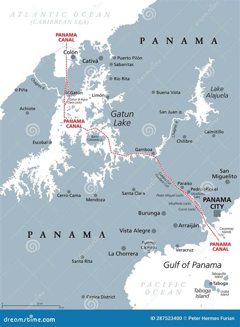 Key Principles of MAP Panama Canal On A Map